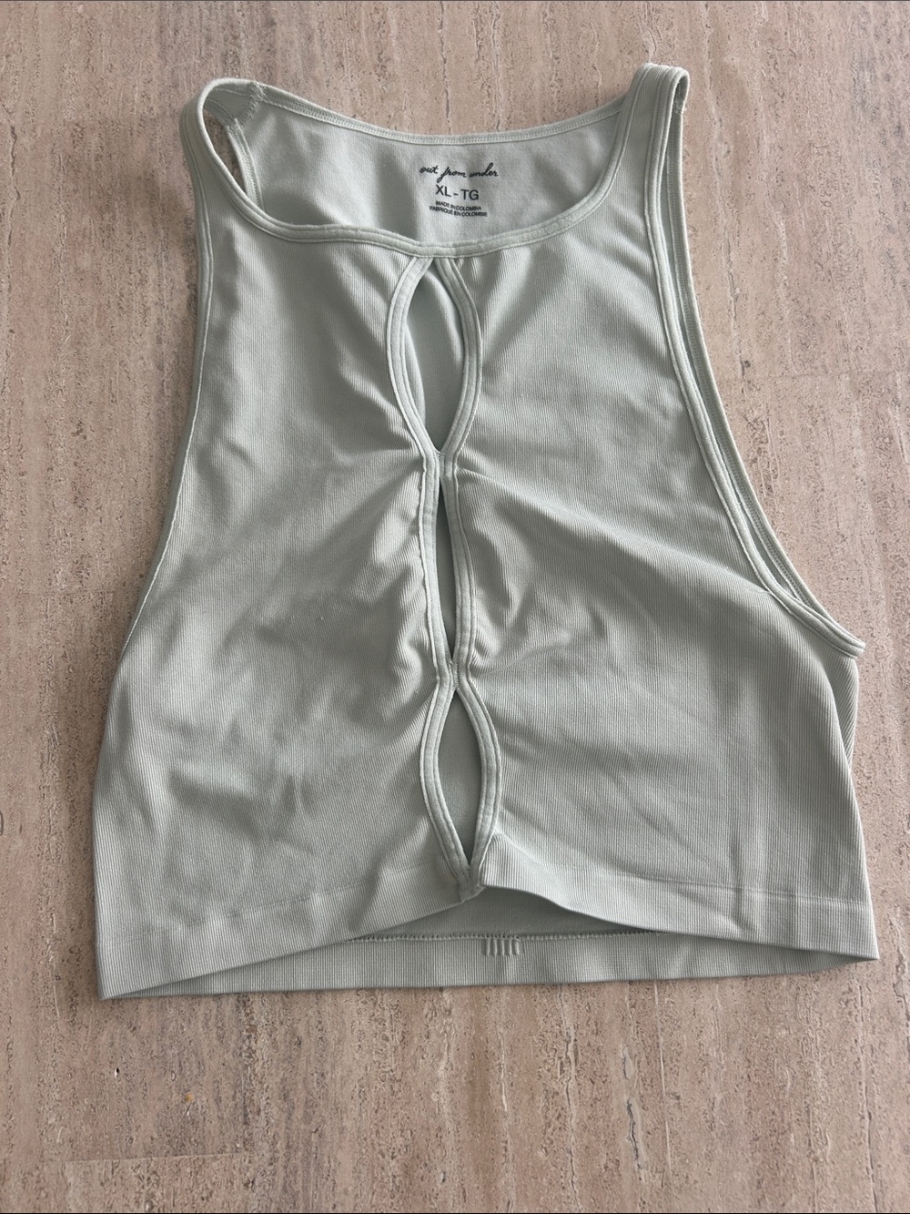 Urban Outfitters Light Sage Green Cutout Tank Top